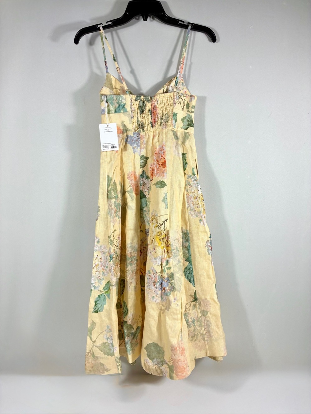 Zimmermann Illuminate Picnic Floral Linen Dress 2P Lemon Hydrangea NWT - Picture 6 of 17